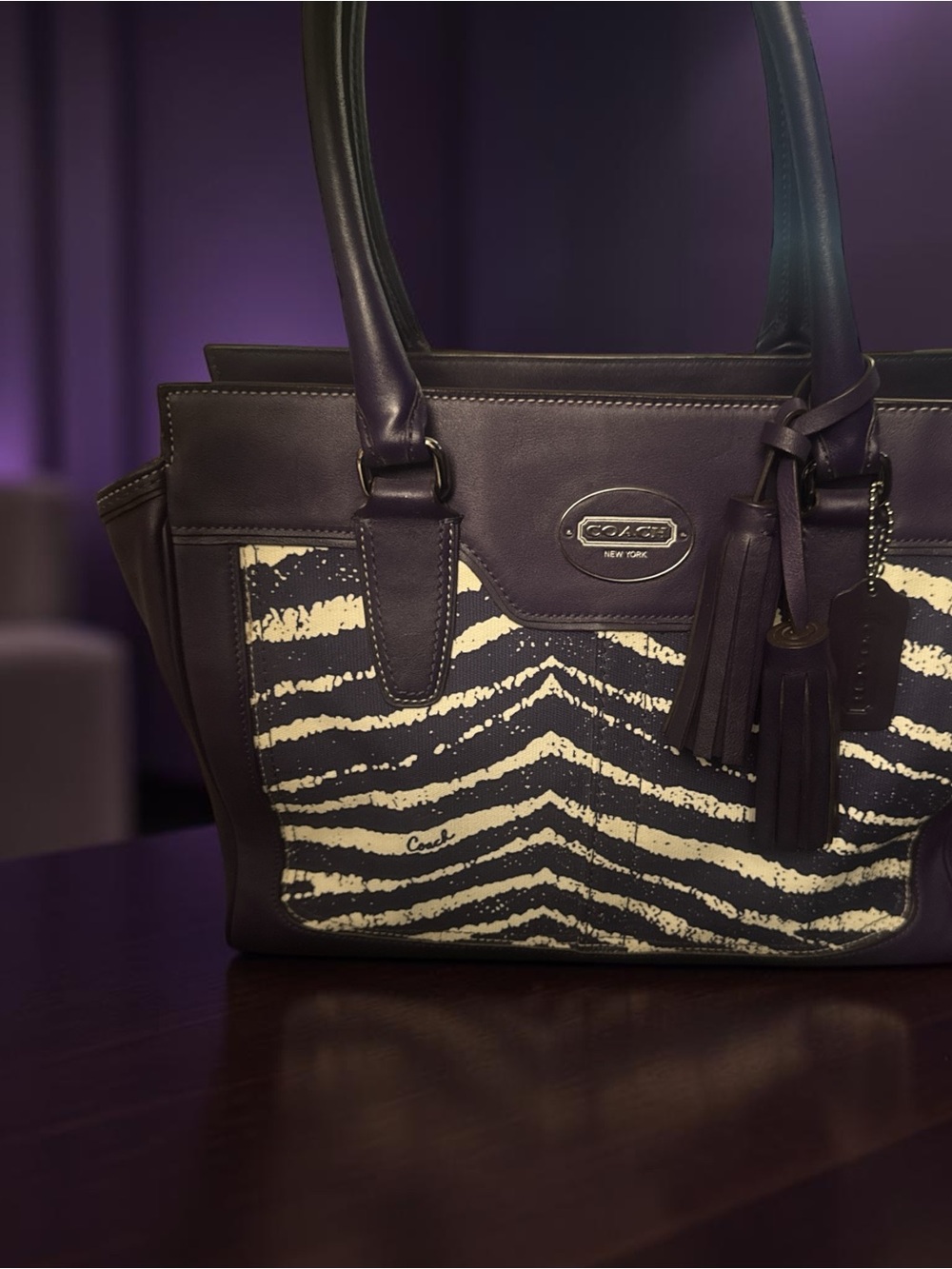 Coach Legacy Candace Carryall - Zebra Print - EUC
